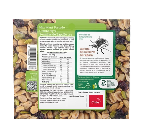 Mix S/Az. Maní, Sem. Zapallo, Cranb. 30 G  - vista alternativa