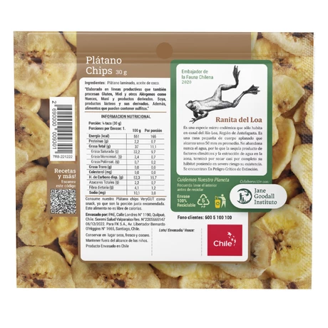 Platano Chips 30 G Very Gut - vista alternativa