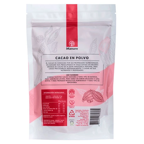 Cacao en polvo organico 200 g, Manare - vista alternativa