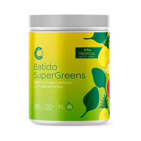 BATIDO SUPERGREENS PIÑA 360 G, CASCARA