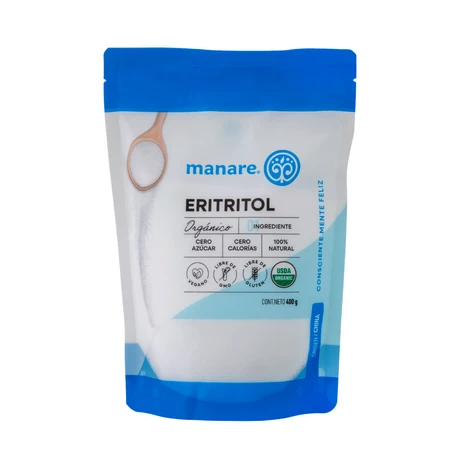 Endulzante eritritol orgánico 400 g, manare