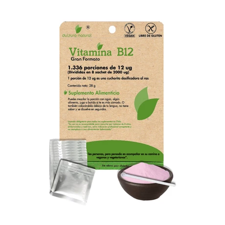 Vitamina B12 Gran Formato x1336 porciones de 12 ug (En 8 sachet 2000 ug), Dulzura Natural