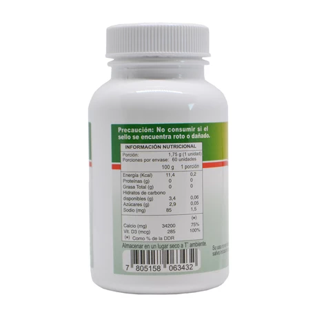 Calcio 600 mg + Vitamina D x 60 comprimidos - FDC - vista alternativa