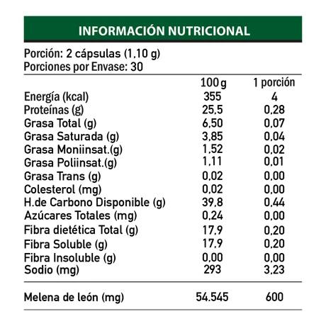 Melena de León 600 mg x60 cápsulas, Knop Laboratorios - vista alternativa