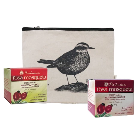 Pack Rosa Mosqueta Pirihueico® Crema dia + Crema noche 50 g + Cosmetiquero