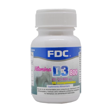 Vitamina D3 800 UI x 90 comprimidos - FDC