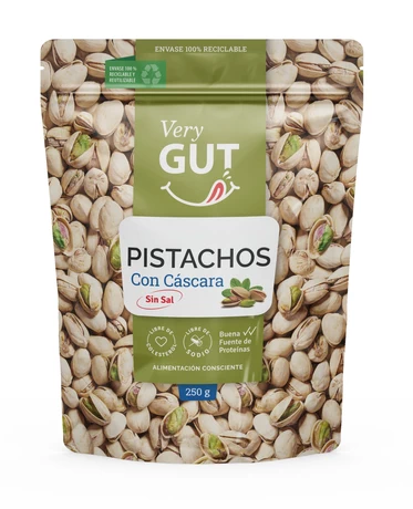  Pistachos con cascara sin sal 250 g, VERY GUT 