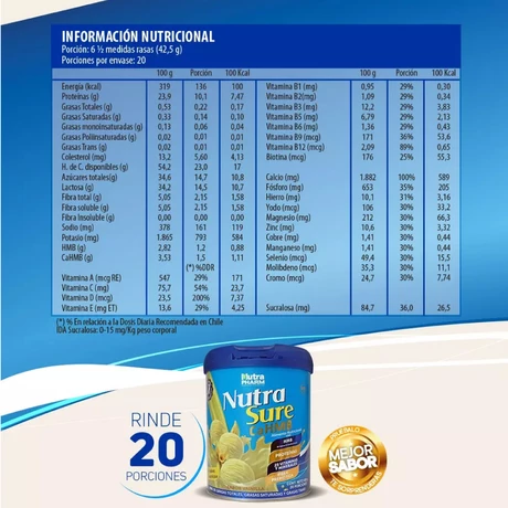 Nutrasure CaHMB Vainilla 850 grs, Nutrapharm - vista alternativa