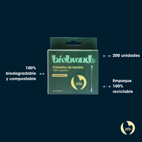 Cotonito de bambú biodegradable 200 un - vista alternativa