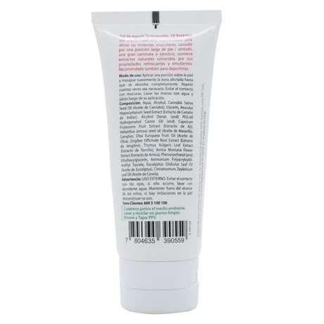 Gel Corporal Masajes Termonnabis 50 G - Cp Botanica® - vista alternativa