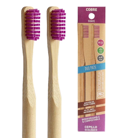 Cepillo dental suave biodegradable morado 2 Un