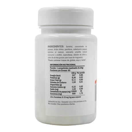 Papaya x 60 comprimidos masticables, CPN  - vista alternativa