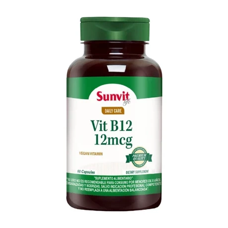 Vitamina B12 12 mcg x 60 cápsulas - Sunvit life