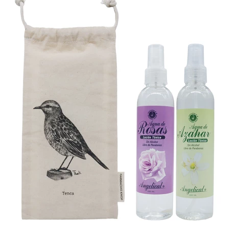 Pack Angelical® Agua de Rosas sin alcohol 220 mL + Agua de Azahar 220 mL + Bolsa