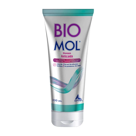 Shampoo anticaída Biotina + Vitaminas 220 ml, Biomol