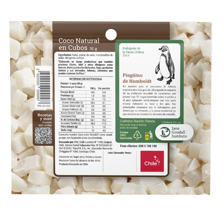 Coco Natural en cubos 30 G Very Gut - vista alternativa