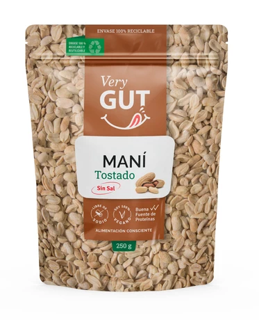 Maní tostado sin sal 250 g, VERY GUT