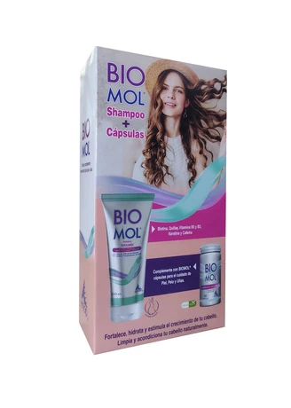 Pack Biomol Anticaída Shampoo 220 mL + Cápsulas X60