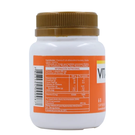 Vitamina E x 60 cápsulas blandas - Knop Laboratorios® - vista alternativa