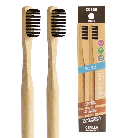 Cepillo dental medio biodegradable negro 2 Un