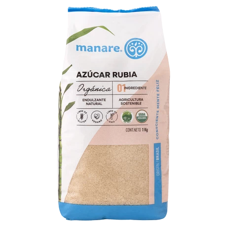 AZUCAR RUBIA ORG. 1 KG, MANARE
