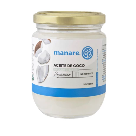 Aceite de coco org. 200 mL S/olor- sabor, Manare