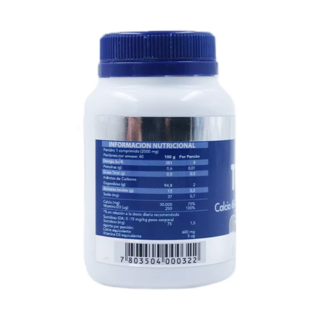 Trical-D Calcio 600 mg + Vitamina D x 60 comprimidos - Knop Laboratorios® - vista alternativa