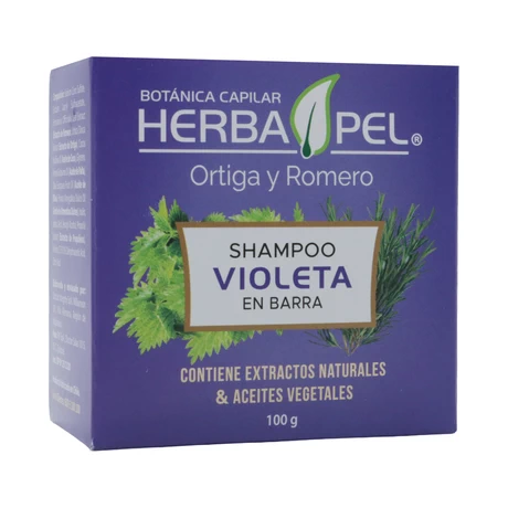 Shampoo en barra Violeta Ortiga - Romero 100 g - Herbapel ®