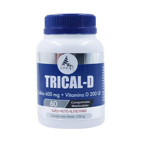 Trical-D Calcio 600 mg + Vitamina D x 60 comprimidos - Knop Laboratorios®