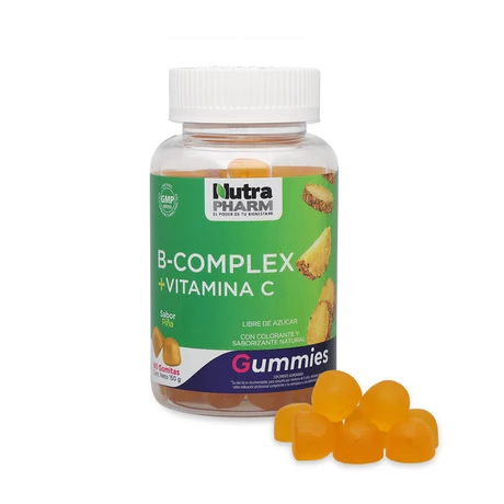 B-Complex + Vitamina C x60 gomitas, Nutrapharm - vista alternativa