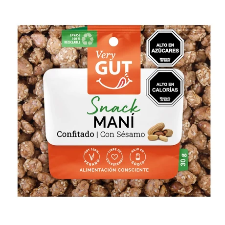 Mani confitado con sésamo 30 G, Very Gut