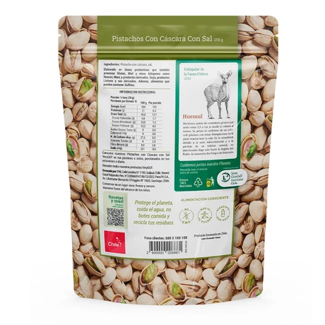 Pistachos con cascara con sal 250 g, VERY GUT  - vista alternativa
