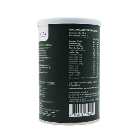 SPIRULINA EN POLVO ORGANICA 230 G, BROTA - vista alternativa
