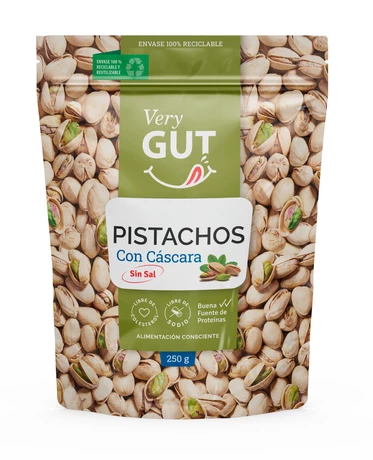 Pistachos con cascara con sal 250 g, VERY GUT 