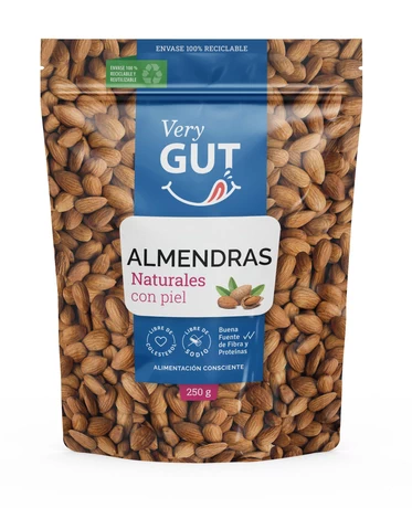 Almendras Naturales con piel 250 g, VERY GUT