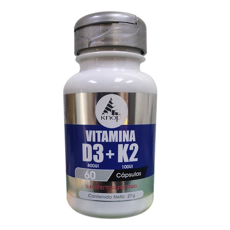 Vitamina D3 800 UI + Vitamina K2 x60 cápsulas, Knop Laboratorios