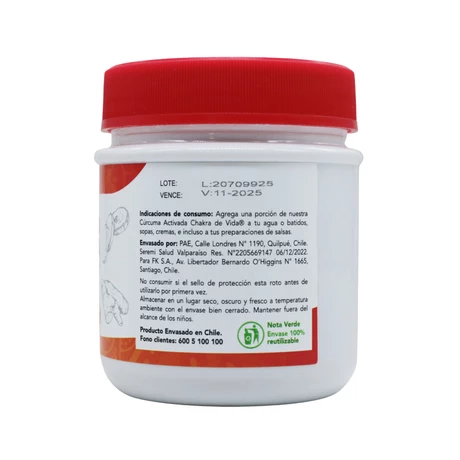 Curcuma activada 100 g, Frasco, CDV - vista alternativa