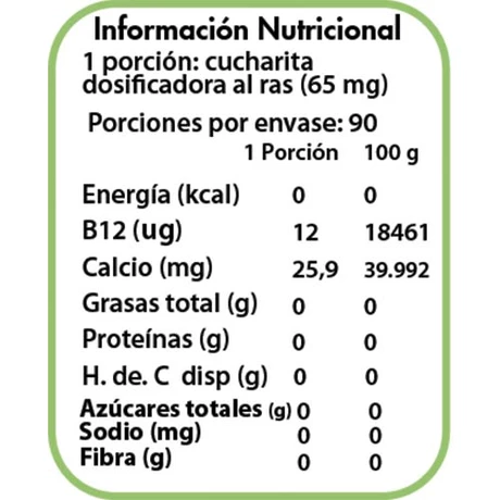 Vitamina B12 5,8 g (90 porciones) - Dulzura Natural - vista alternativa