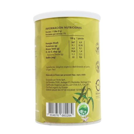 Jengibre organico en polvo 150 g, Brota - vista alternativa