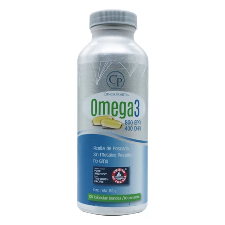 Omega 3 800 EPA y 400 DHA x120 cápsulas blandas, CP Nutrientes
