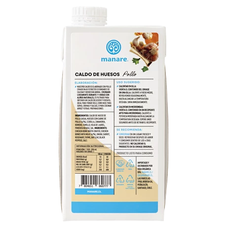 Caldo de Huesos Pollo, 500 mL, Manare - vista alternativa