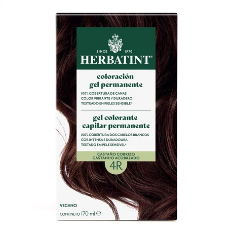 Tintura permanente 4r cast. cobrizo 150 ml, herbatint