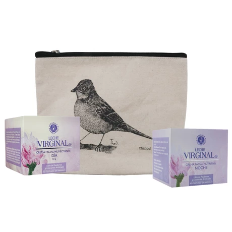 Pack Leche Virginal® Crema dia + Crema noche 50 g + Cosmetiquero