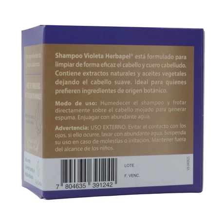 Shampoo en barra Violeta Ortiga - Romero 100 g - Herbapel ® - vista alternativa