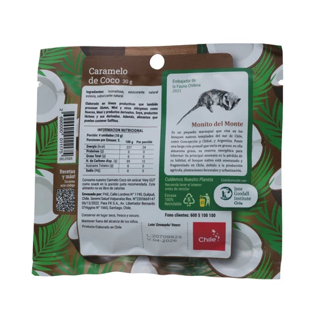 Caramelo coco sin azúcar 30 g , Very Gut® - vista alternativa