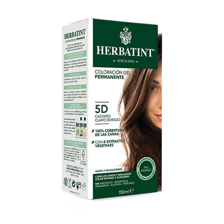 Tintura Permanente 5D Castaño Claro Dorado Herbatint