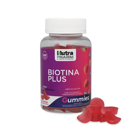 Biotina Plus x60 gomitas, Nutrapharm - vista alternativa