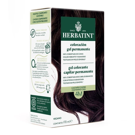 Tintura permanete 4m cast. caoba 150 ml, herbatint
