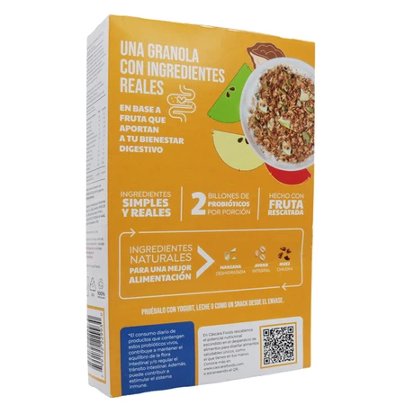 Granola probiótica caramelo nuez 300g, Cascara  - vista alternativa