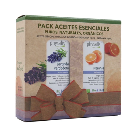 Pack Aceite esencial Lavanda 10 mL + Aceite esencial Naranja Orgánico 10 mL - Physalis®